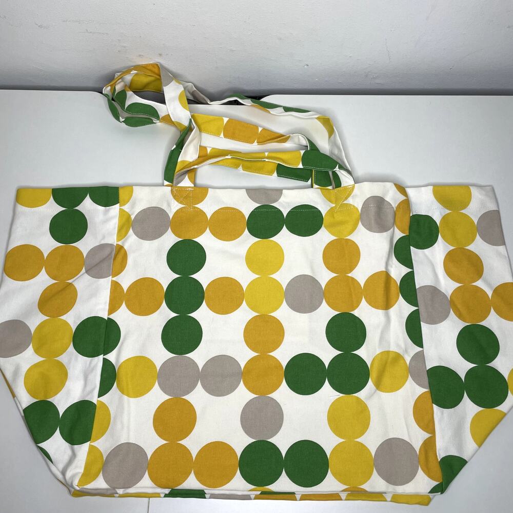 IKEA Cotton Broggan Large Beach Multicolor Dot Tote Bag Eco Reusable Shopper NWT